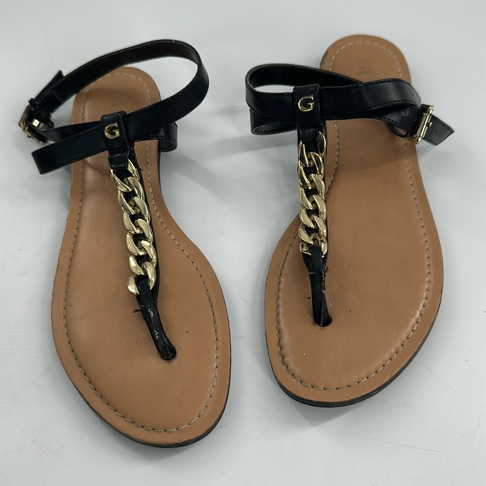 Guess- black and gold sandals